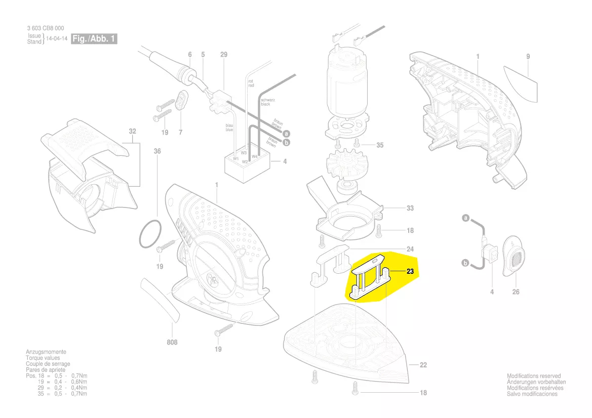 Patte avant plateau ponçage PSM Primo